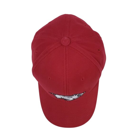 Arkansas Razorbacks Mascot Running Hog Logo Red Adjustable Hat Cap Embroidered - Picture 8 of 12
